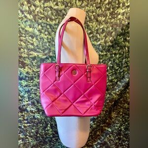 Like New Anne Klein Pink Quilted Tote Bag